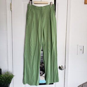 Abercrombie Curve Love Linen-Blend Tailored Pants